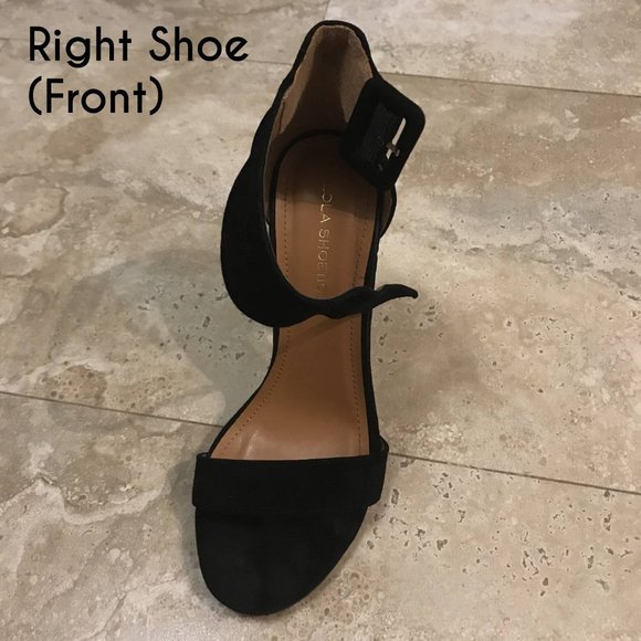 Miss Lola Shoes Lola Shoetique Miss Lola Black Velvet Square Buckle